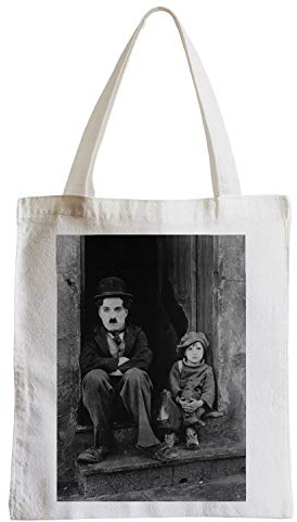 French Unicorn Tote Bag Einkaufstasche Star Berühmte Charlie Chaplin Schauspieler Altes Kino Original 1, weiß, Einheitsgröße