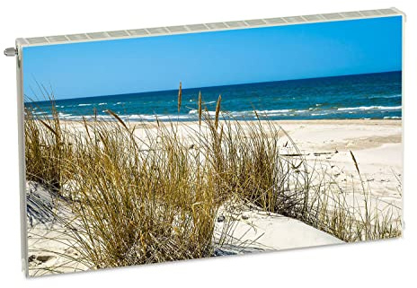 Magnet Heizkörperverkleidung Heizkörperabdeckung Blau Strand 100x60 cm Heizung Abdeckung Verkleidung Magnetische Abdeckmatte Kühlschrank aus Einem Flexiblen Magneten Digitaler Aufdruck