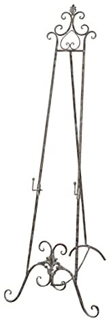 Biscottini Cavalletto Pittura Porta Quadri 150,5x53,5x96,5 cm - Matrimonio in Ferro Battuto - Espositore da Terra Porta Menu - Cavalletto Tableau - Cavalletto pittore