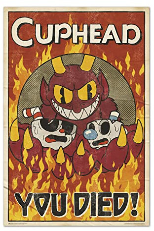 Cuphead Poster - Ready? Poster - Deko Wohnzimmer oder Deko Schlafzimmer - Deko Wohnzimmer - Größe : 61 x 91 - Offizielle Lizenz
