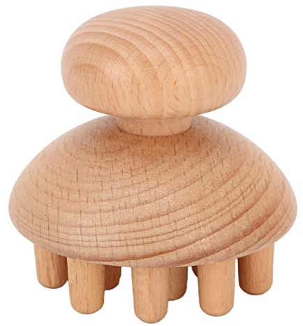 Masajeador de Cabeza de Madera, Forma de Pulpo Masajeadores de Cuero Cabelludo Manual Herramienta de Masaje de Cuero Cabelludo Rascador de Cabeza de Dedos de Madera para Eliminar el Dolor