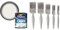 Dulux Once Satinwood Paint For Wood And Metal - Pure Brilliant White 750 ml and Harris Essentials Walls & Ceilings Paint Brush Set | Pack of 5 | 0.5, 1, 1.5, 2
