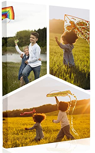 Edenpack Personalised Collage Canvas Photo Prints with Your Family Pets Kids Framed Birthday Christmas Anniversary Wedding Custom Picture Valentine Gifts for Couples (Custom Design 7, 20''x24'')