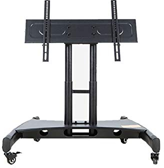 Tragbarer TV-Ständer Universal-Schwenk-TV-Ständer/Tischplatte TV-Ständer für 32- bis 70-Zoll-Fernseher mit 90-Grad-Drehgelenk, 4-stufig höhenverstellbar, strapazierfähiger Sockel aus gehärtetem Glas,