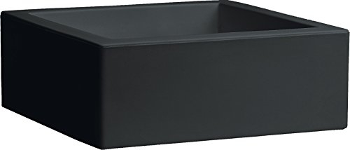 Tecnokit Nicoli vaso quadrato Minos in resina, fioriera quadrata elegante per interno ed esterno (cm 40x40x15, ANTRACITE)