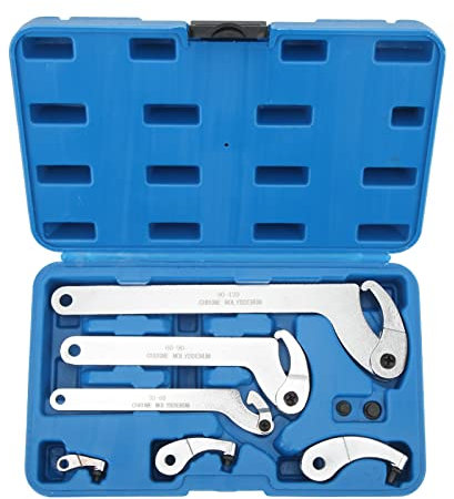 Yctze 8 Piezas Llave de Pasador de Gancho Usable 35‑120 Mm Gancho en C Llaves de Pasador Ajustables Juego de Herramientas de Llave de Gancho y Pasador Usable 8 Piezas Pasador de