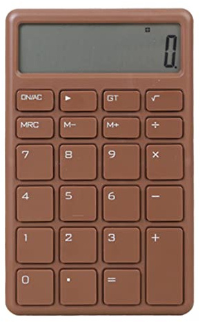 Rechner, Leiser Tischrechner mit LCD-Display, Verhindert Verrutschen, Tragbarer Kleiner Taschenrechner für Zuhause, Büro, Schule, Klasse und Unternehmen (Braun)