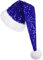 KONVINIT Lang Weihnachtsmütze Erwachsene Nikolausmütze Weihnachtsmann Mütze mit Glitzer Pailletten und Plüsch Rand Weihnachtself mütze für Festliche Weihnachtsfeier Tannenbaum,blau