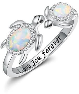 Meeresschildkröte Geschenke für Frauen Sterling Silber Einstellbare Meeresschildkröte Ring Delicate Cute Meeresschildkröte Schmuck Geschenke für Frauen Mädchen