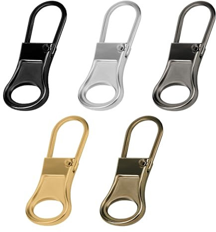 5 Pezzi Cursore Cerniera Ricambio, Tiretti Cerniera Rimovibili Sostituzione Cerniera Cursore Sostituzione Cerniera per Giacca Pantaloni Cappotto Scarpe Valigia Zaino (Colori Misti)