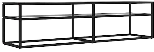 vidaXL TV Schrank Lowboard TV Möbel Tisch Board Sideboard Fernsehtisch Fernsehschrank HiFi-Schrank Transparent 160x40x40,5cm Hartglas