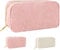 lahnao 2 Stück Kosmetiktasche, Cord Make up Taschem, Multifunktionale Schminktasche, Reise Kosmetiktasche, Reißverschlusstasche Für Frauen (Elfenbein und Rosa)
