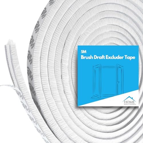 Home Solutions™ Window Insulation & Door Draft Excluder Strip, Window Draft Excluder for Windows, Seal Blocker for Patio & Front Doors (White, 5M(L) x 9MM(W) x 9MM(H))