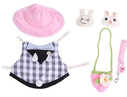minkissy Breathable and Sturdy Pet Vest Harness Leash for Rabbit Hamster Pet Dress up Party