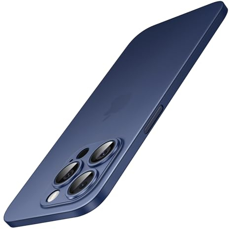 JETech Cover Ultra Sottile per iPhone 15 Pro 6,1 Pollici, Lente Fotocamera Cover, Leggera Opaca Finitura Custodia Rigida in PP, Supporta la Ricarica Wireless (Titanio Blu)