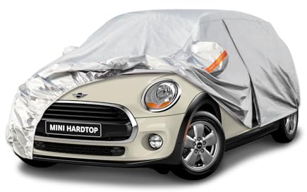 Kayme Autoplane Wasserdicht Atmungsaktiv für Mini Cooper 3 türer (2014-2025), 6 Schichten Vollgarage Autoabdeckung für Regen Sonne Staub Schutz Verkratzt, Autoabdeckung mit Reflektierenden Streifen.