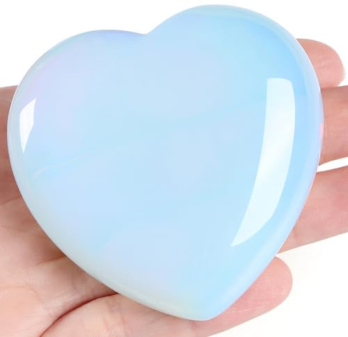 AWARDSEN 60 mm Opal Groß Herz Kristalle Edelsteine Geschenke für frauen, Reiki Heilsteine Handschmeichler Stein für Valentinstag, Geburtstage, Jahrestag, Muttertag und Thanksgiving Tag