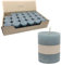 Rustikale Mini Kerzen ca. 4 x 5 cm Stumpenkerze im Antik Look für die perfekte Atmosphäre Zuhause (24 x Grau-Blau)