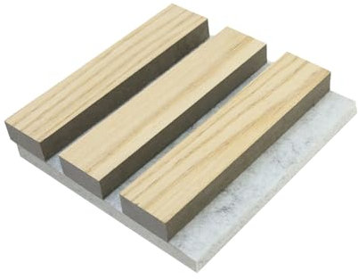 Wood Wall Panels, 1 Pack 4.5 x 4.5 Soundproof Wood Slat Wall Panel for Interior Decor (Oak with Grey Sound Absorbing Board)