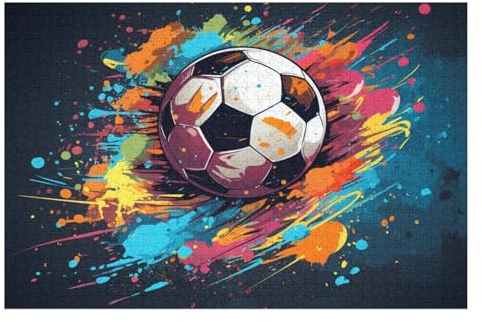 Holzpuzzle 1000 Teile, Fußball Sport Puzzles Erwachsene Und Kinder, Am Besten Für Die Familienspielsammlung - Puzzle (75×50cm)