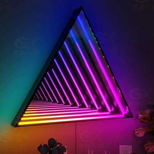 LBMED Infinity-Spiegelleuchte, RGB-Spiegeltunnelleuchte Mit APP-Steuerung Und Fernbedienung, Einstellbare 385 Lichtfarbeffekte Und Musikwiedergabefunktion, Stressreduzierendes Visuelles Erlebnis