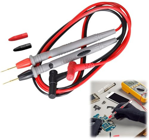 Cavo di Misurazione,Multimetro Kit Cavi di Prova,Sonde di Prova Elettriche Digitali,Set di Punte di Misurazione per Multimetro,Puntali Tester Universali,Sonda Per Cavi Cavo Per Penna Clip