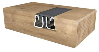 Gedotec Gratleiste aus Stahl - für Massivholzplatten - 1850 mm - Stahlwalzprofil für Plattenstärken 25-60 mm - Gratleisten extrem biegsteif - für Auszieh-Tische, statische Tische - Tischbeschlag