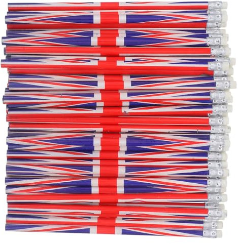 STOBOK 60 Stück Bleistifte Mit Britischer Flagge Bleistifte Mit Britischer Union-Jack-Flagge Patriotische Mit England-Flagge Mit Radiergummi Schule Bürobedarf