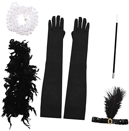 GALPADA Flapper Stirnband 1 Satz Polyester ABS Schwarz Halloween Party