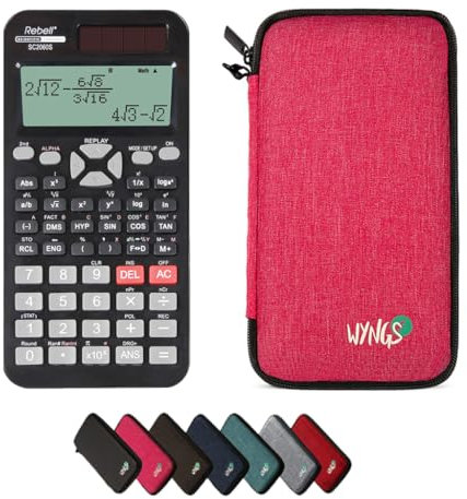 Rebell SC2060S inkl. WYNGS Schutztasche Pink - Wissenschaftlicher Taschenrechner - Basic Paket