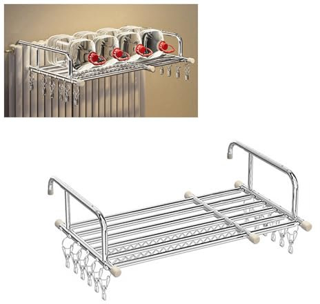 Hoiweqr Tendedero para Radiador, Tenderetes de Ropa Plegables de Acero Inoxidable, Plegable con Rotación de 360°, Secado Rápido para Interiores Y Exteriores, Tendedero Colgante Extensible(87-160cm)