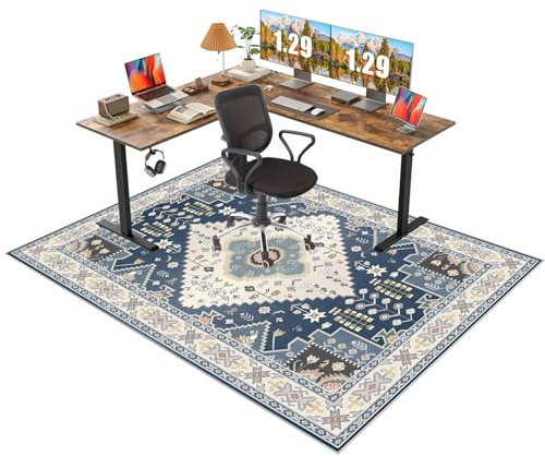 Bodenschutzmatte Bürostuhl Unterlage 160 x 170 cm Schutzmatte Bürostuhl, Kratzfest Bodenmatte Stuhlunterlage, Schutzmatte für Teppichböden Schreibtischstuhl Unterlage für Laminat, Parkett, Hartböden
