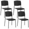 Giantex Juego de 4 Sillas de Comedor Apilables, Sillas de Cocina con Respaldo y Asiento Ancho de Polipropileno, Sillas con Patas de Metal, Carga hasta 160 kg, para Comedor, Cocina (Negro)