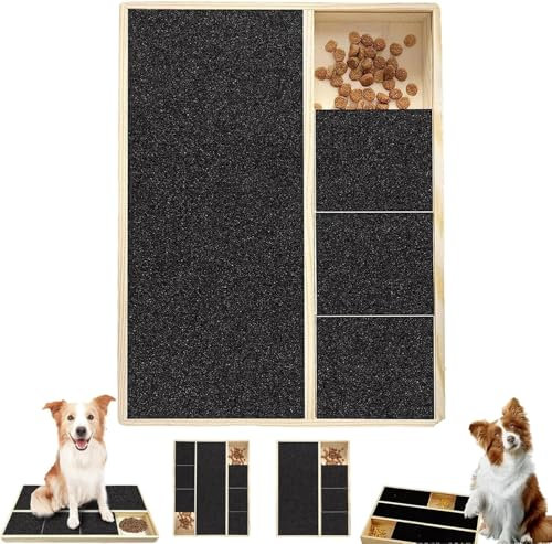 Tablero De Rascar para Perros, Rascador De UñAs con Caja De Premios, Multifuncional Y Resistente, para Perros Grandes, con Almohadilla para Limar UñAs (3 grids)