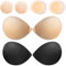 woleeup Sticky Bra Push Up - Silicone Invisible Stick on Bras, Adhesive Bra Push Up Reusable Backless Strapless Bras for Women Party Wedding Dress (UK, Cup & Band, A, Beige)