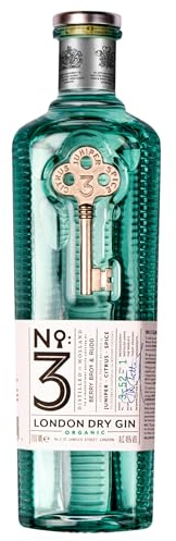 No.3 Organic London Dry Gin, Award-Winning Gins, 46% ABV, 70cl | Voted Best Gin in The World 4 Times, Great for Cocktails, Tonic, Martini, G&T, Negroni, Tom Collins for All Occasions