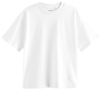 NEXT Jungen Oversize-Shirt mit kurzen Ärmeln Weiß 128-