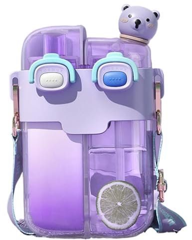 Csafyrt Botella de agua Kawaii 780ml Gran capacidad Linda botella de agua Deportes portátiles para fugas para el campamento para viajar al aire libre