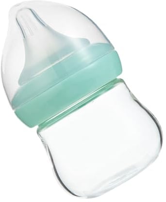 Weithals Glas Babyflasche 90ml für Neugeborene, Kleine Milchflasche | Tragbar, Leicht und Stoßfest, Präzise Dosierung, Zuhause oder Unterwegs, Stillen Geeignet