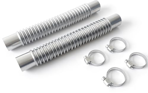 Tubo di scarico in acciaio inox da 20 cm per generatore con 2 pezzi e 4 morsetti di fissaggio, tubo flessibile per riscaldamento diesel, riduttore di rumore e tenuta perfetta