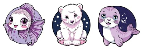 Schneiders Schulranzen-Zubehör Patches 3 teilig Frosty Friends violett