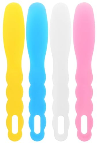 4pcs 19.5 cm Dental Mixing Spatula Heat Resistant Spatula Cosmetic Spatula Plastic Spatula Dental Tool for Dental Medicine Cosmetic Cream (Blue Yellow Pink White)