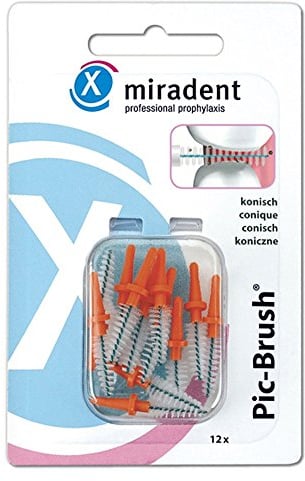 Miradent PIC-Brush Ersatzbürsten konisch orange, 12 Stück