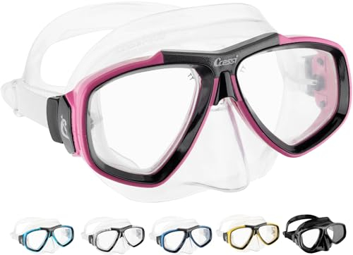 Cressi Tauchmaske Erwachsen Focus (optische Gläser möglich) Gafas de Buceo, Mujer, Transparente/Rosa, Talla única