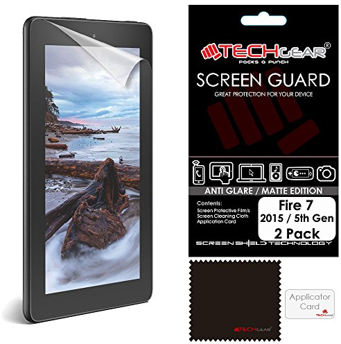 TECHGEAR (2 Stück Matte Displayschutzfolien für Fire 7 2015 (7,0 Zoll) - Matte Blendschutz Schutzfolie für Amazon Fire 7 2015 (5. Gen.)