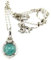 JadeAngel Sterling Silber Charm mit 10,5 mm Blau Jade Anhänger Halskette