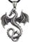 Toms-Silver Anhänger Drache aus Edelstahl mit schwarzem Lederband
