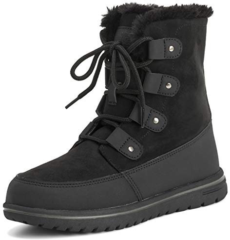 Donna Trapuntato Corto La Neve Inverno Pelliccia Ecologica Caldo Durevole Impermeabile Stivali - 5 - BLK38 AYC0520