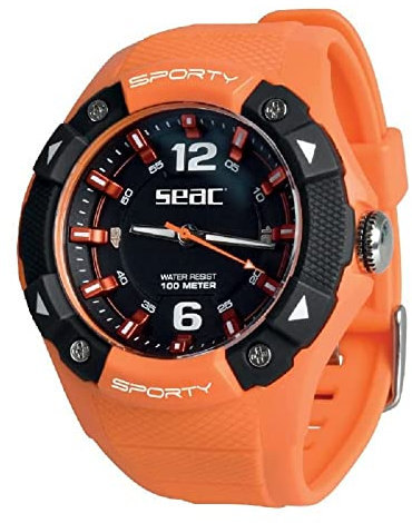 Seac Sporty, Armbanduhr mit Gummiband, Wasserdicht 100 mt