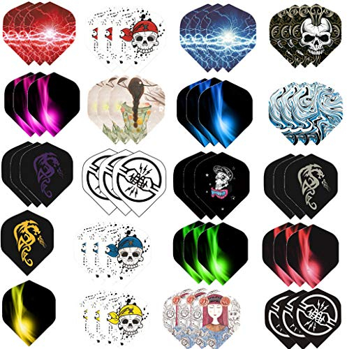 Hopewey Dart Flights, 60 Stück Dartflys Standard Dartpfeile Flights für Steel und Soft Dartpfeile FBY1